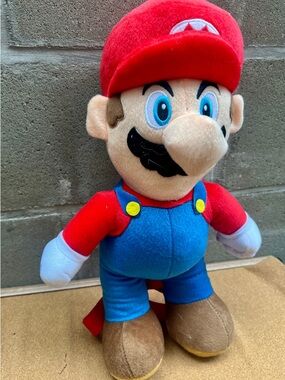 Red & Blue Plush Mario-Style Character - Kids Stuffed Toy